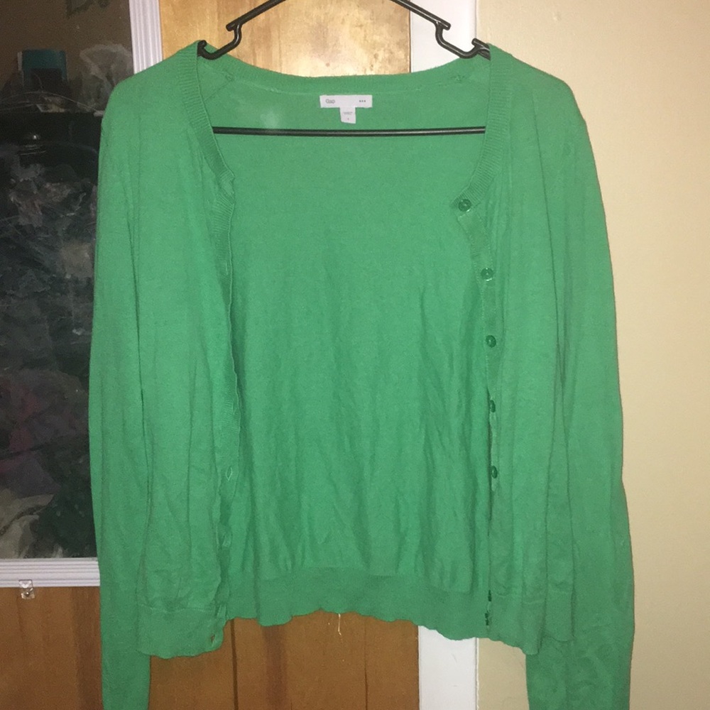 Kelly green knit cardigan